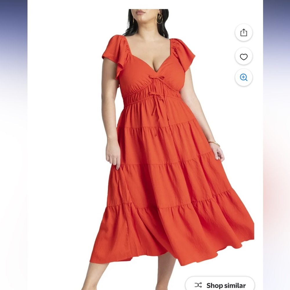 ELOQUII Plus Size Ruffled Tiered Dress
